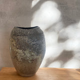 Vessel w/ Shell Marks #04 - Ellipsoid - Wood Fired - Ash Glaze - July 2024