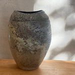 Vessel w/ Shell Marks #04 - Ellipsoid - Wood Fired - Ash Glaze - July 2024