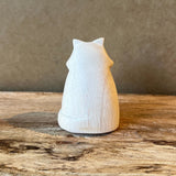 Long-Haired Cat - White - Japanese Carved Wooden Figure