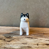 Husky Dog - Japanese Carved Wooden Figure