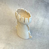 "Art Nouveau Flower in White" Vase - Medium