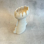 "Art Nouveau Flower in White" Vase - Medium