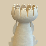 "Art Nouveau Flower in White" Vase - Medium