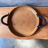 Terracotta Platter - Blue/Pink Woven Handles