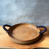 Terracotta Platter - Blue/Pink Woven Handles