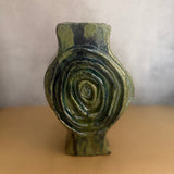 Vase - Medallion / Scroll - Green Wash - Medium