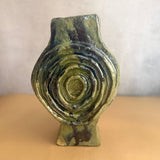 Vase - Medallion / Scroll - Green Wash - Medium