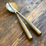"Solar" Salad Servers - Solid Brass - Large