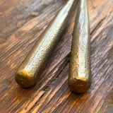 "Solar" Salad Servers - Solid Brass - Large