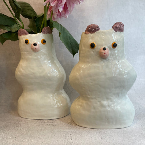 Hikari Masuda - "White Bears" Vases - Medium - "Near & Far" 2023