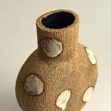 Pedestal "Pod" Vase - Raw Clay w/ Cream Features - Small