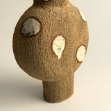 Pedestal "Pod" Vase - Raw Clay w/ Cream Features - Small