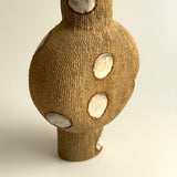 Pedestal "Pod" Vase - Raw Clay w/ Cream Features - Small