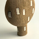 Pedestal "Pod" Vase - Raw Clay w/ Cream Features - Medium