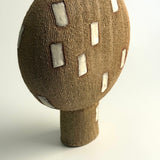 Pedestal "Pod" Vase - Raw Clay w/ Cream Features - Medium