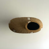 Pedestal "Pod" Vase - Raw Clay w/ Cream Features - Medium