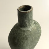 Pedestal "Pod" Vase - Moss Green w/ White Wash - Small