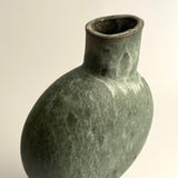 Pedestal "Pod" Vase - Moss Green w/ White Wash - Medium