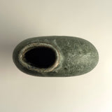 Pedestal "Pod" Vase - Moss Green w/ White Wash - Medium