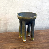 Four Footed Bowl - Dark Green Speckle - XS