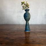 Pedestal "Pod" Bud Vase - Blue/Green Speckle - XS