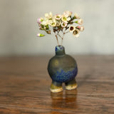 Footed "Pod" Bud Vase - Royal Blue Speckle - XS