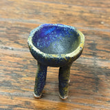 Four Footed Bowl - Dark Blue Speckle - XS