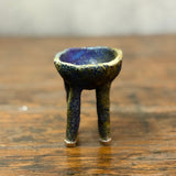 Four Footed Bowl - Dark Blue Speckle - XS