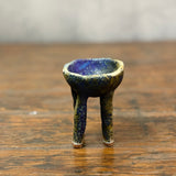 Four Footed Bowl - Dark Blue Speckle - XS