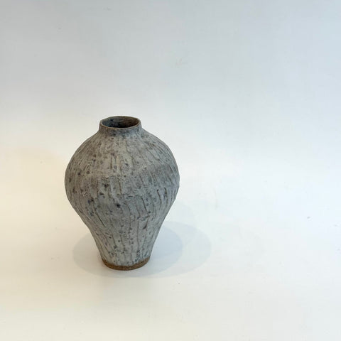 Amphora Vase #04 - Carved - White - Medium