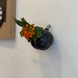 Wall Vase - Black Glaze - Small