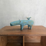 Hippo Figure + Bird | Large - Pale Blue
