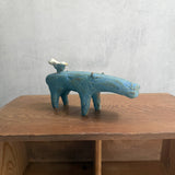 Hippo Figure + Bird | Large - Pale Blue