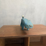 Hippo Figure + Bird | Large - Pale Blue