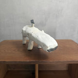 Hippo Figure + Bird | XL #01 - White