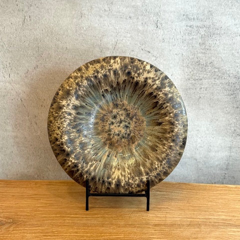 "Dimple" Platter in Mushroom Speckle - Medium