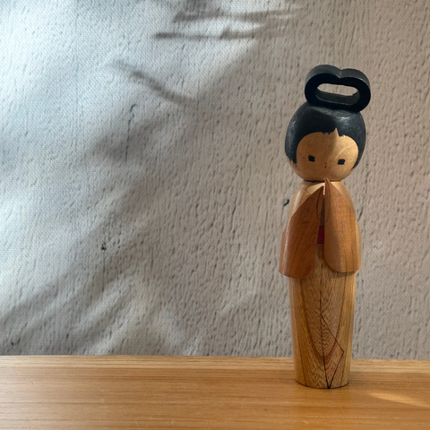 Vintage Kokeshi #105 - "See Through Bow" - Medium