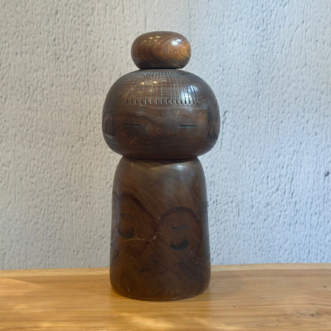 Vintage Kokeshi #102 - "Two Hibiscus" - Medium