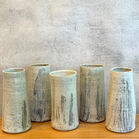 "Eucalypt Snow“ Cylinder Vases - Medium