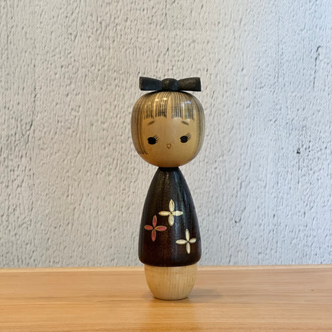 Vintage Kokeshi #104 - "Three Flower" - Small