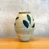Oval Vase - Small - Cobalt Leaves