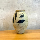 Oval Vase - Small - Cobalt Leaves