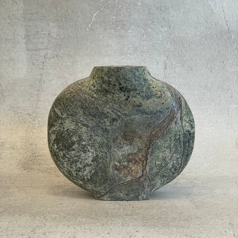 "Celeste" Marble Vase - Forest-Green - Elipse