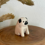 Japanese Carved Wooden Dog - Pug