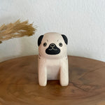 Japanese Carved Wooden Dog - Pug