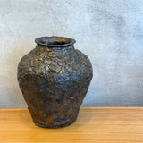 Vase - Jar-Shaped - Dark Brown Crackle - Large