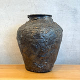 Vase - Jar-Shaped - Dark Brown Crackle - Large