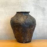Vase - Jar-Shaped - Dark Brown Crackle - Large
