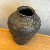 Vase - Jar-Shaped - Dark Brown Crackle - Large