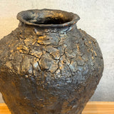 Vase - Jar-Shaped - Dark Brown Crackle - Large